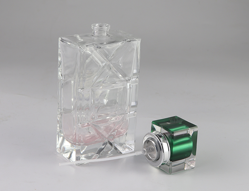 Clear Square Glass Perfume Bottle