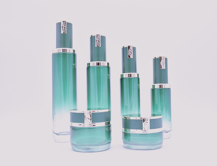 Green Glass Cosmetic Bottle